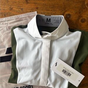Struck Apparel - Equestrian - Series 1 LS Show Shirt White & Olive NWT